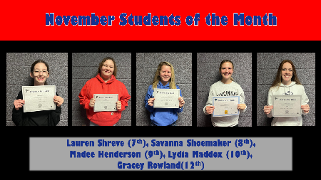 November Students of the Month