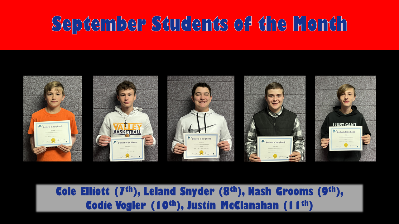 September Students of the Month