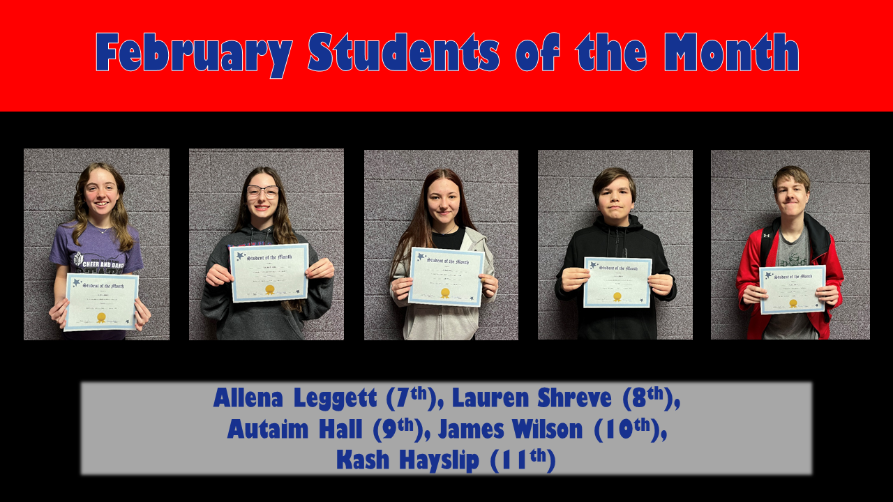 February Students of the Month