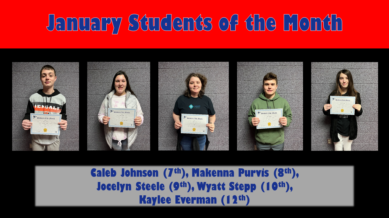 January Students of the Month