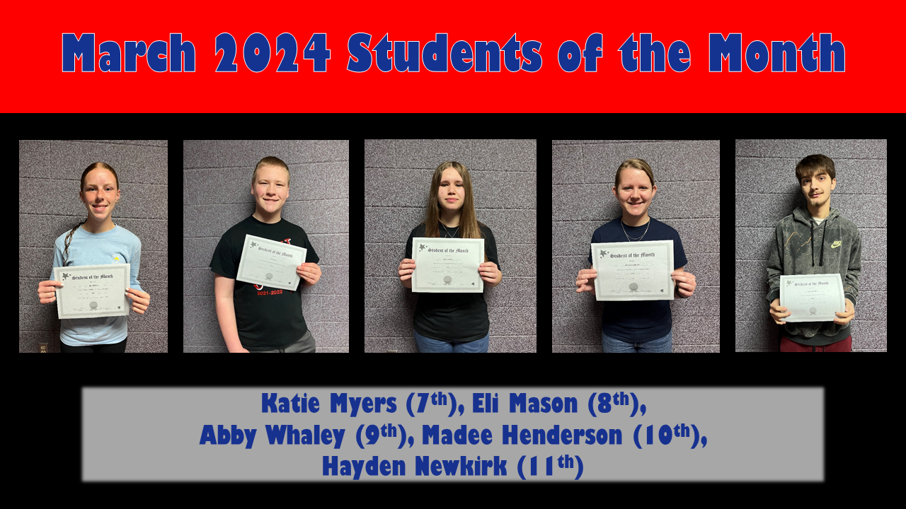 March Students of the Month