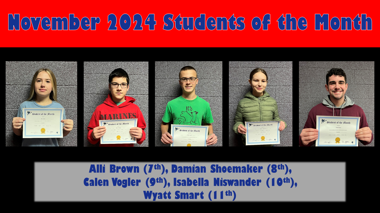 November Students of the Month