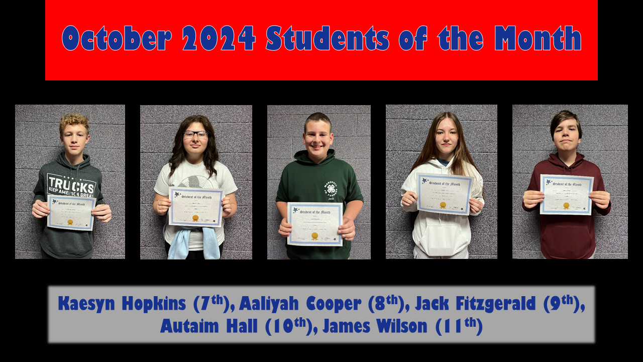 October Students of the Month
