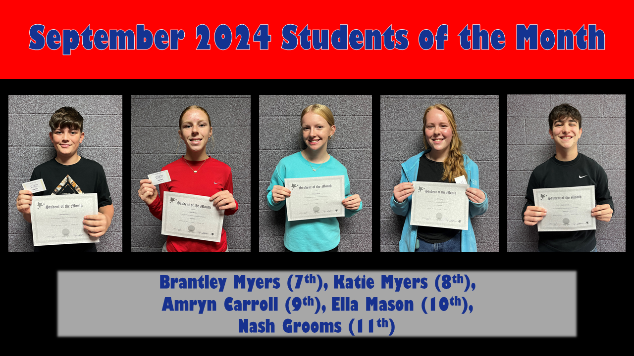 September Students of the Month