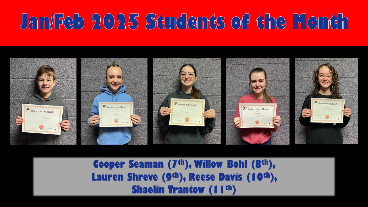 January-February Students of the Month
